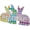 Pastel Gingham Easter Bunnies Welcome Wall Sign